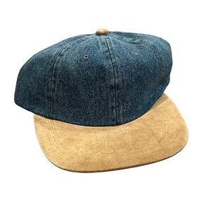 ATT Headwear Adult Classic Baseball Cap | Denim Blue/Tan Suede | OS Adult | NWOT